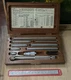 Vtg Lufkin 680B Inside Bore Micrometer Machinist Tool Set w/ Wood Case & Ruler