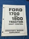 Ford 1700 and 1900 Tractor Draft Control Operator's Manual Supplement