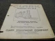 Clark Clarklift CFY20B Forklift Parts Catalog & Maintenance Manual 1-432-Up xz