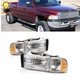 For Dodge Ram 1500 3500 1994-2002 Left&Right Headlight Headlamp Chrome Housing