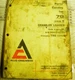 FIAT ALLIS 7G CRAWLER LOADER PARTS CATALOG 272001-UP