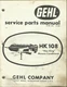 GEHL COMPANY "HAY-KING" MOWER-CONDITIONER HK 108 No. 2424D Tractor Parts Manual