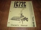 Gehl FC72C Flail Chopper Owners Manual Form No. 901864