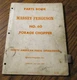 Massey Ferguson MF 60 Forage Chopper Part Catalog Manual Book Feb 1965 651024M93