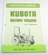 Kubota RC60-92H Rotary Mower Tractor Mowing Deck Operator Maintenance Manual