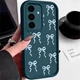 Silicone Bow Phone Case For Samsung S25 FE Edge S24 Ultra S23 S22 Plus A17 Cover