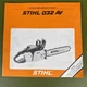oem STIHL 032 AV Chainsaw Instruction-Owner's Manual