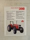 Vintage 1988 Massey Ferguson MF 398 Tractor Dealer Sales Brochure Spec Sheet 