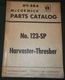 INTERNATIONAL McCORMICK NO. 123-SP HARVESTER-THRESHER PARTS MANUAL BOOK HT-20A