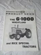 Minneapolis Moline G-1000 Rice Special Tractor Product News Brochure 16 Pages