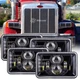 4pcs 4x6" LED Headlights Hi/Lo Beam For Kenworth T800 W900 Peterbilt 357 379 378