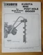 Kubota Mini Post Hole Digger for Model B-6000 Tractors Parts List Manual