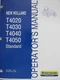 New Holland Operator's Manual For T4020 T4030 T4040 T4050 Standard 84131283 8/08