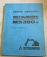 Mitsubishi MS380-2 Hydraulic Excavator Parts Catalog Manual