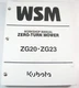 Kubota ZG20 ZG23 Zero Turn Lawn Mower Service Shop Workshop Repair Manual