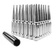 For F250/350 RAM2500/3500 32X 4.5" Tall Chrome M14x1.5 Spline Spike Lug Nut +Key