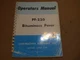 Blaw Knox PF-220 Bituminous Paver Operator`s Manual