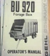 Gehl BU 920 Forage Box Owner's Manual