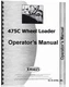 Clark 475C Wheel Loader Operators Owners Manual