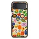 CASETiFY Impact Case for Galaxy Z Flip 3 Fruit Stickers Clear Black 5G