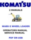 KOMATSU WA80-5 WHEEL LOADER SERVICE REPAIR OWNERS MANUALS PDFS ON USB