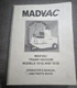 MADVAC 101G 101D Trash Vacuum Operator's Manual & Parts Book 1994 MPN 9481