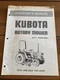 Original Kubota Rotary Mower Operator&rsquo;s Manual Model RC60-92H