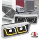 Black Projector Headlight [DUAL LED DRL] for 81-19 Kenworth T600A/W900 Peterbilt