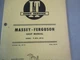 I&T MF-25 Massey Ferguson Tractor Service Shop Manual Repair Model 25 & 130