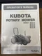 Kubota Rotary Mower Models: RC60-25 RC72-25 RC72-28 RC72-29 RC72-36