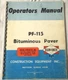 Vtg Construction Equipment Operators Manual PF-115 Bituminous Paver Blaw-Knox