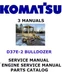 KOMATSU D37E-2 BULLDOZER MANUAL SERVICE ENGINE SHOP PARTS CATALOG PDF/USB