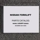 Nissan MUGL02A30DV Forklift Lift Truck Parts Catalog Manual Book L02 UPV Series