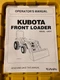 KUBOTA FRONT LOADERS-Models LA524 Operator's Manual