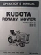 Kubota G5200 Garden Tractor Rotary Mower RC40-G RC44-G RC48 Owner & Parts Manual