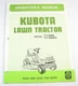 Kubota T1400 T140H Lawn Mower Tractor Operators Maintenance Schematic Manual