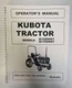 1550 1750 B1550HST B1750HST Tractor Operator Maintenance Manual fits Kubota OP
