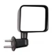 Manual Towing Mirror Passenger Side Textured Black For 2007-2018 Jeep Wrangler