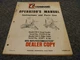 Farmhand F81-F Drop Feeder Parts Catalog & Owner Operator Manual S/N 73135-Up