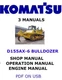 KOMATSU D155AX-6 BULLDOZER SHOP OPERATORS REPAIR ENGINE MANUAL PDF ON USB