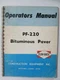 BLAW-KNOX PF-220 Bituminous Paver Operators MANUAL