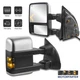 Chrome Tow Mirrors Power Heated Turn Signal For 99-07 Ford F250-F550 Super Duty