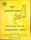 International Harvester TD-25 Series B Ripper Parts and Instruction Manual