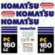 Fits Komatsu PC 160 LC - 7 Decal Set Excavator Decals