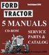 FORD TRACTO 600 601 700 701 800 801 900 901 1801 SHOP SERVICE MANUAL & PARTS CD