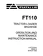 NEW HOLLAND FIAT ALLIS FT110 TRACTOR LOADER BACKHOE OPERATOR`S MANUAL