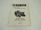 Kubota KM-60 Rotary Mower for L-175 L-225 Operator's and Parts Manual
