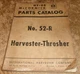 1949 McCormick #52-R harvester-thresher parts catalog see description good used
