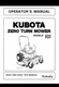 Kubota ZG20 ZG23 Owners Operators Manual FREE BINDER