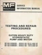 MASSEY FERGUSON TESTING AND REPAIR PROCEDURES EATON HEAVY DUTY HYDROSTATIC PUMP 